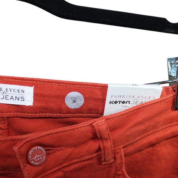 KOTON Cutoff Hem Burnt Orange Jeans Size 31 NWT - Picture 6 of 6